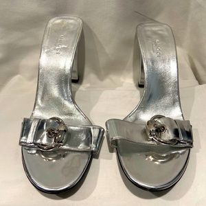 Gucci silver sandal slide size 8.5B.